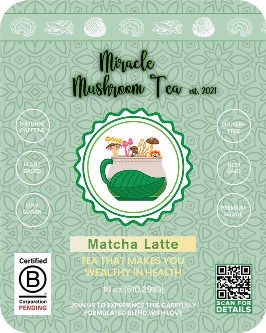 Miracle Mushroom Tea (Matcha Latte) 30-50day supply