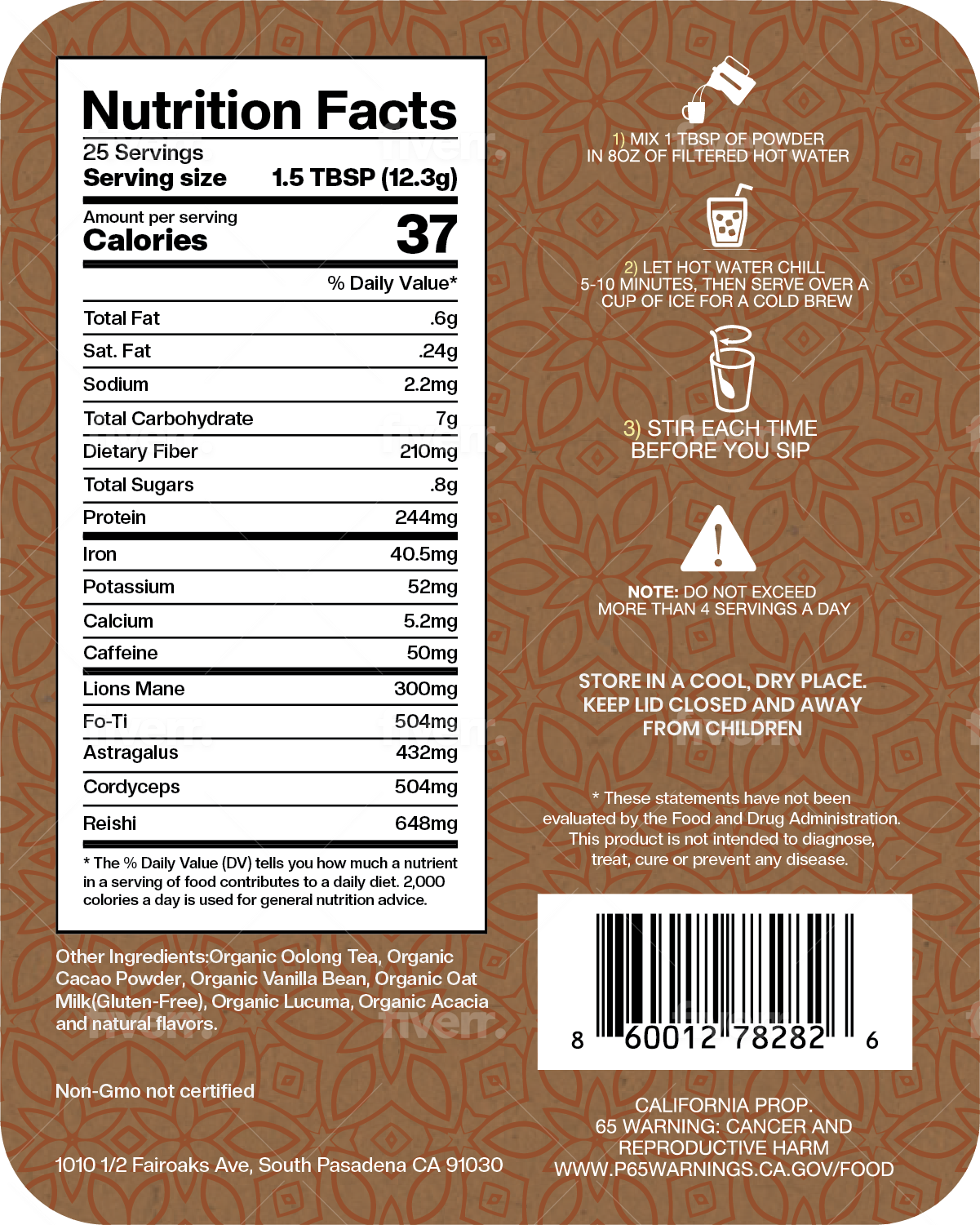 Miracle Mushroom Tea (Rich Chocolate) 25-30 day