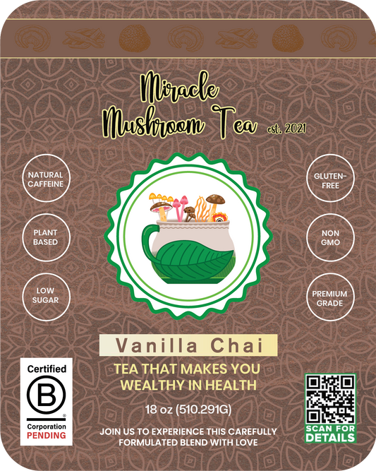 Miracle Mushroom Tea (Vanilla Chai) 30-50day supply